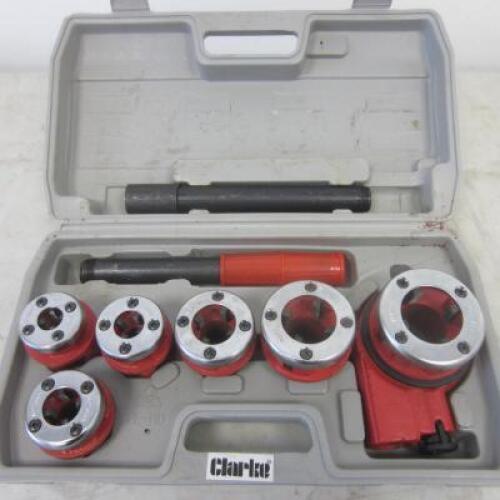 Clarke Set of 6 Die Pipe Threading Set 1/4" to 1 1/4" in Carry Case