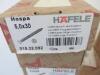40 x Assorted Sized Boxes of Hafele Hospa Screws to Include:1 x 5,0 x 100, 1 x 5,0 x 45, 1 x 5,0 x 40, 1 x 5,0 x 35, 1 x 5,0 x 30, 1 x 4.5 x 35, 1 x 4.5 x 30, 1 x 4.5 x 25, 1 x 4,0 x 70, 1 x 4,0 x 55, 1 x 4,0 x 45, 1 x 4,5 x 40, 2 x 4,0 x 40, 1 x 4,0 x 35 - 4