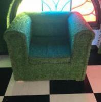 Grass Covered Armchair. NOTE: Collection from Canterbury by appointment.