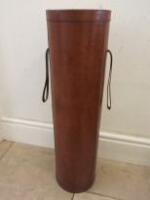 Brown Stitched Leather Vertical Umbrella Stand