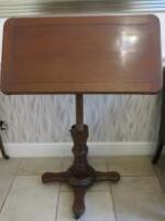 John Carter London, Antique Vistorian 19th Century Mahogany Adjustable Reading Table Height & Tilt. Size (W) 83cm x (D) 43cm