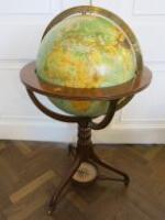 Fraser Budd of Bristol England Georama 19" Mobile Globe on Brass Castors with Compass