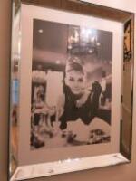 Mirror Framed Picture of Audrey Hepburn. Size H87cm x W68cm