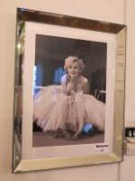 Mirror Framed Picture of Marylin Monroe. Size H87 x W67cm