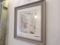 Pair of Glazed, Framed & Mounted Prints By U Hammond of Shopping Arcade. Size H66cm x W66cm