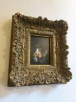 Heavy Gilt Frame with Print. Requires Minor Restoration