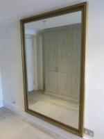 Very Large Gold Gilt Bevel Edged Mirror. Size H133cm x W197cm