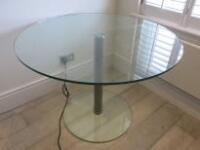 Round Glass Table on Glass Base. Size H72cm x D100cm