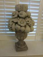 Stone Decorative Ornament Depicting Fruit & Flowers. Size H64cm