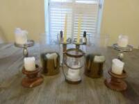 4 Pairs of Candle Holders & 1 Candle Lantern