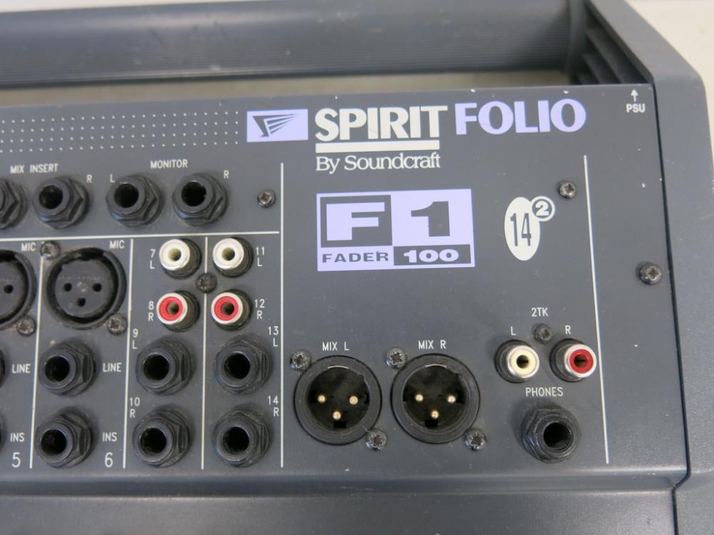 Soundcraft Spirit Folio F1 Fader 100 14/2 mixer kiváló állapotban - Outboard - Ménemszól.hu Soundcraft Spirit Folio F1 Fader 100 14/2 mixer kiváló állapotban - Outboard - Ménemszól.hu