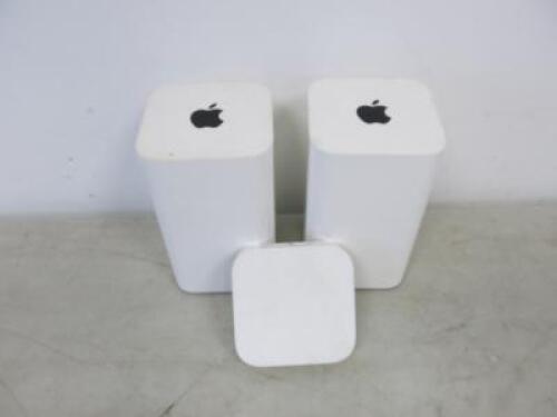 2 x Apple Extreme Base Station, Model A1521 & 1 x Apple Airport Express A1392. Comes with Power Supplies