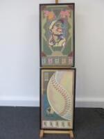 2 x Memphis Chicks Baseball Posters. 1 x Framed, Glazed & Mounted. Size 55 x 99cm.