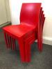 20 x Red Plastic Stacking Dining Chairs - 2