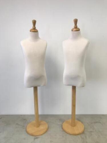 Pair of Children's Torso Mannequins on Wood Stands