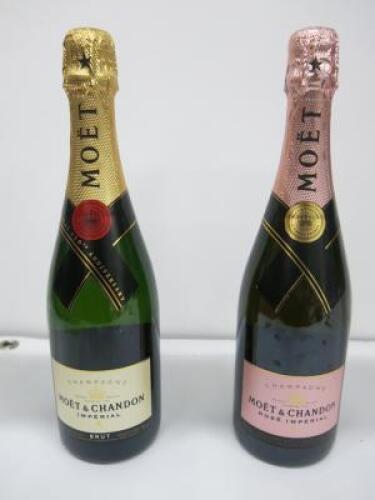 2 x Bottles of Moet & Chandon to Include: 1 x Imperial Brut & 1 xs Rose Imperial, 750ml. RRP £60