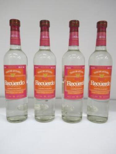 4 x Mezcal El Recuerdo De Oaxaca, 700ml.