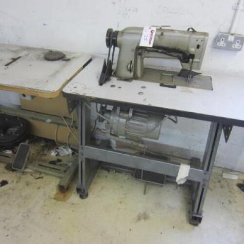 Quantity of Misc Sewing Machine Parts for Spares or Repair. To Include: Juki DDL-227 Flat Bed Sewing Machine, Flat Bed Sewing Machine Heads & Motors and US "Vintage" Blind Stitch Machine (As Viewed)