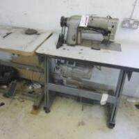 Quantity of Misc Sewing Machine Parts for Spares or Repair. To Include: Juki DDL-227 Flat Bed Sewing Machine, Flat Bed Sewing Machine Heads & Motors and US "Vintage" Blind Stitch Machine (As Viewed)