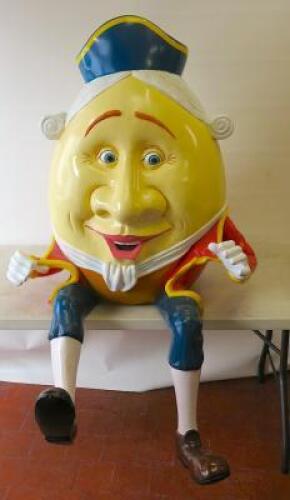 Humpty Dumpty Sitting Resin & Fibreglass Figurine, Size (H) 140cm x (W) 90cm x (D) 100cm