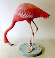 Pink Flamingo Resin & Fibreglass Statue, Size (H)85cm x (W) 90cm x (D) 35cm