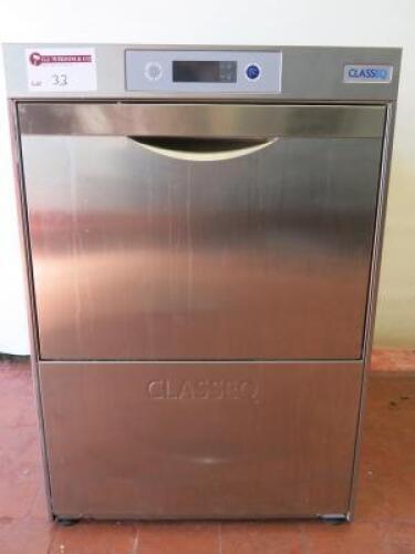 Classeq D500 Front Loading Dishwasher, Model D500DU0WS, S/N 40046534. Comes with 2 Trays Cutlery Holder. Size (H) 83cm x (W) 57cm x (D) 60cm