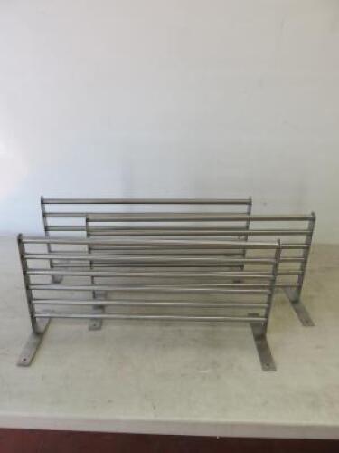 3 x Ikea Stainless Steel Shelves, Model Grundtal 20325, Size (L) 60cm x (D)27cm