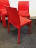 20 x Red Plastic Stacking Dining Chairs, Made In Italy - 3