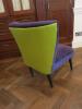 Designers Guild Furniture Purple & Lime Green Backed Upholstered Casual Chair with Scatter Cushion. Size H80cm - 2