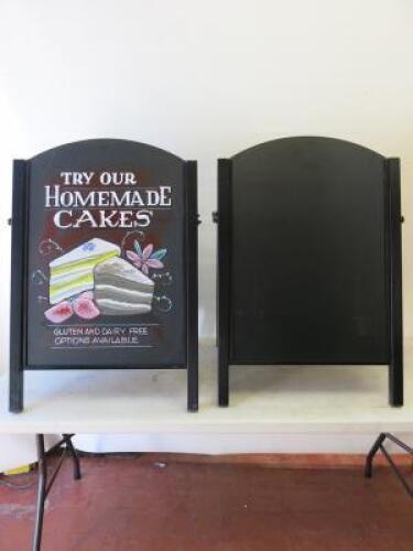 Pair of Metal Framed Double Sided Cafe Signs