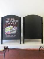 Pair of Metal Framed Double Sided Cafe Signs