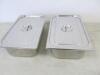 2 x Large Stainless Steel Serving Pans