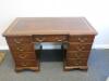 A George III Style, Mahogany Inverted Breakfront Double Pedestal Kneehole Desk - 8