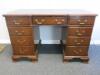 A George III Style, Mahogany Inverted Breakfront Double Pedestal Kneehole Desk - 10