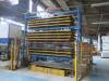 Structural Insulated Panel (SIP) Laminating Bonding Line by Laminating Technology Type 2KAS, S/N RFB-6058, Year 2003.Complete Line with Pick & Place Pallet Loader, Motorised & Manual Rollers feedswith Quantity of Yellow Steel Pallets.Total Line Measures 9 - 4