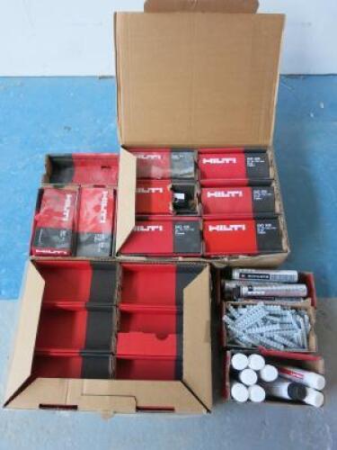 18 x Boxes Of Hilti Consumables to Include; Nails GC11, GC22, GC42 & Assorted Gas Canisters