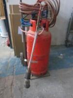 2 x Blow Torches with Hoses, Bottle & Trolley