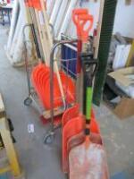 10 x Kwazar Snow Shovels & 2 x Stiff Yard Brooms (New/Used)