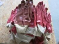 Large Quantity of Red Latex Work Gloves