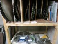 2 Shelves of Approximately 80 x Assorted Circular Saw Blades to Include: Cross Cut, Table, Panel, Circular & Others Saws (As Viewed)