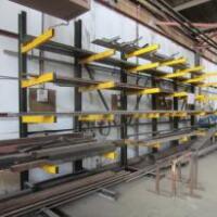 All Steel Throughout Metal Fabrication Workshop Area to Include: Box, Angle & Plate Steel, Fabricated Steel Girder Stands, Odd Roller Track (not being used on machine feeds). Mixed Sizes, Lengths & Weights. NOTE: does not include canterlever racking (As V