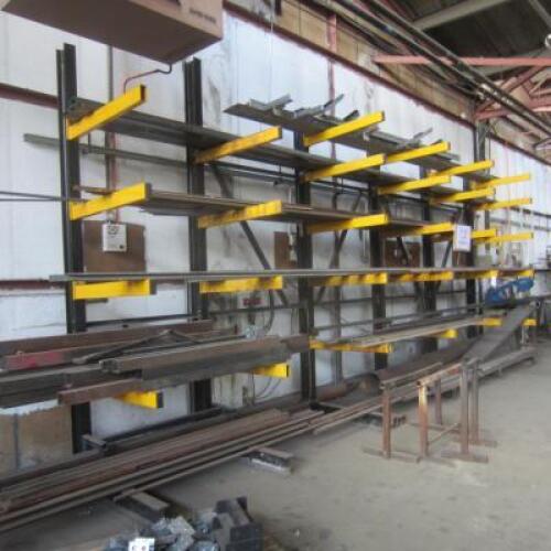 2 Runs of 9 Bays of Single Sided Canterlever Racking,Consisting of 10 x ...