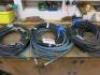 3 Bundles of Air Hose with Fittings, 2 Air Guns and Tyre Inflator