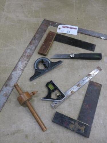 7 x Assorted Squares & Marking Out Tools