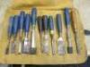 11 x Assorted Chisels in Silverline Leather Rolling Pouch