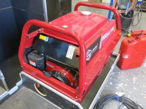 Briggs & Stratton ProMax 7500 Electric Start 7.5 KVA Generator, with Multi Outlet Extension Lead and 2 x 20 Litre Gerry Cans. Model 1871-0, S/N 09899015. Comes with Manuals in a Mobile Flight Case