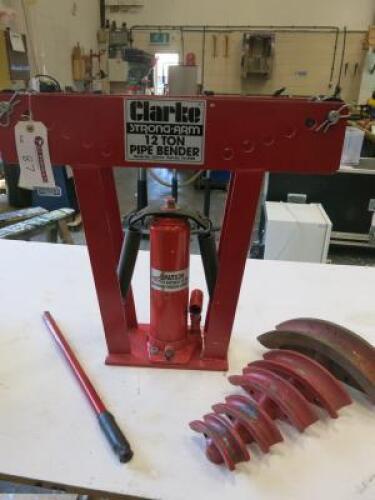 Clarke Strong Arm 12 Ton Pipe Bender Model CHV-12 Part No 7610900 with 7 x Formers with Manual