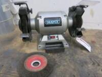 Draper GHD 200 Bench Mounted Grinder (Fitted Wire Brushes) & 1 Spare Brush