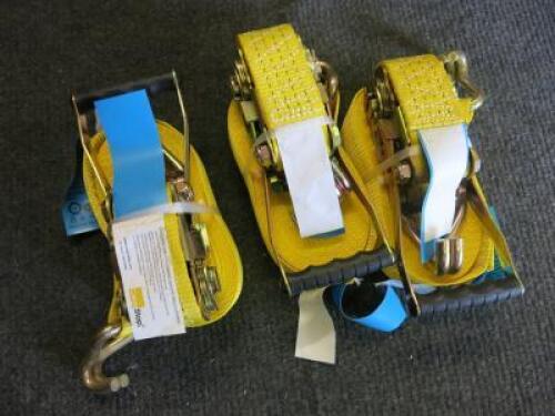 3 x Cargo Stop Ratchet Strops, Year 2017 (Unused)