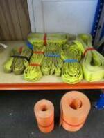 6 x Assorted Lifting Strops & 2 x Part Rolls of 30cm Webbing